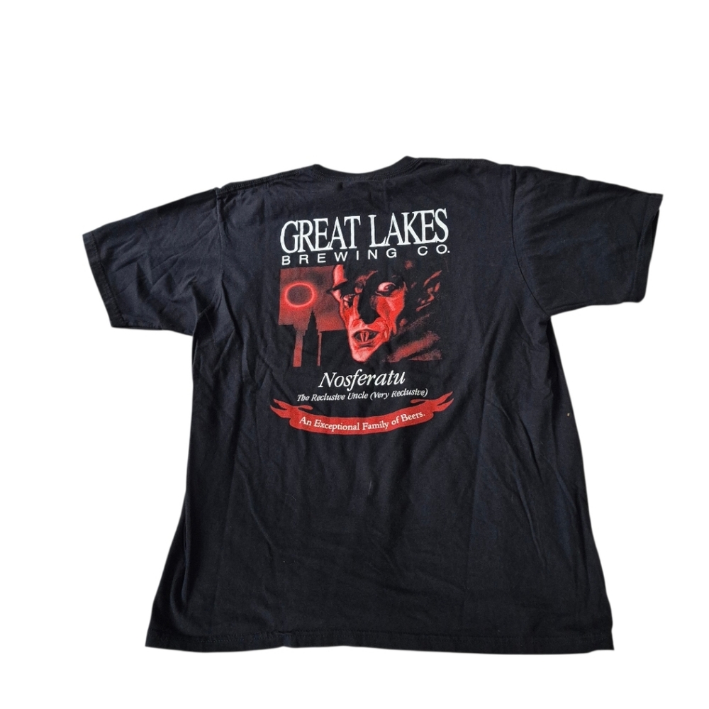 Great Lakes Brewing Nosferatu T Shirt Large Black Beer Graphic Cleveland Tee